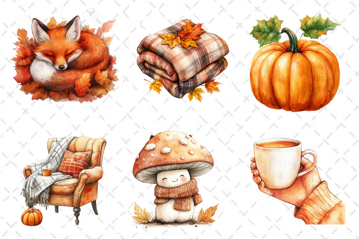 Autumn Clipart Cozy Fall Clipart, an Icon by Dream Creation (Photo 3 of 6)