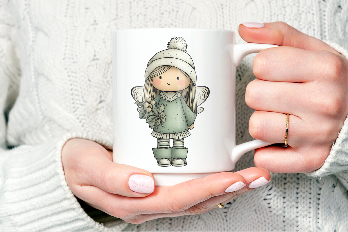 Whimsy Christmas Fairy Girl Clipat, a Seasonal Illustration by V Design Creator (Photo 6 of 8)