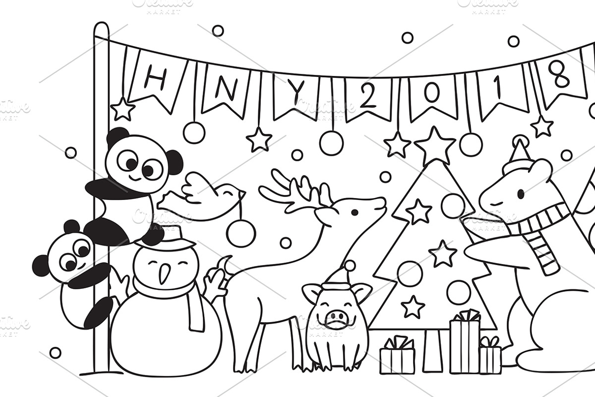Merry Christmas and happy new year, an Animal Illustration by Somjai King (Photo 7 of 10)