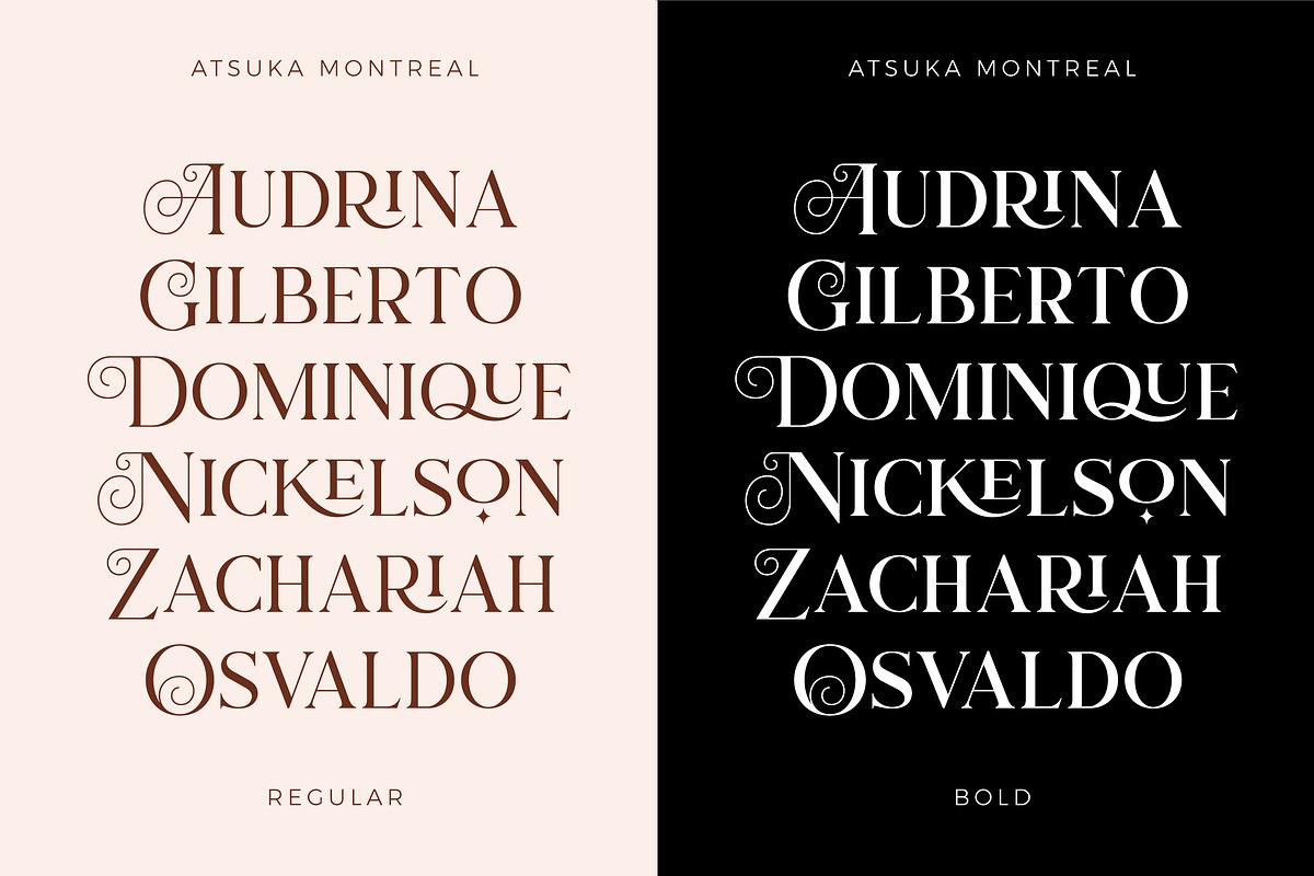 Atsuka Montreal - Font Family, a Serif Font by Grezline Studio (Photo 11 of 15)
