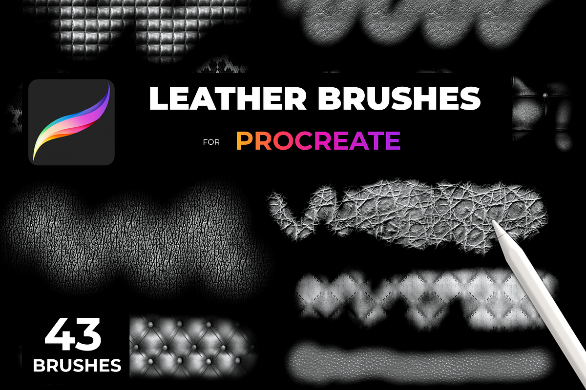 LEATHER brushes for   PROCREATE, a Brush Add-On by Graphics Resources (Photo 3 of 11)
