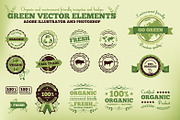 Vintage Green Vector Badges, an Object Graphic by Mikko Lemola (Thumbnail 1 of 4)