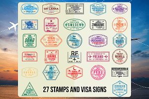Passport Stamps & Travel Visa Signs