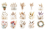 Watercolor Pampas Grass Clipart Png, an Illustration by Designking (Thumbnail 2 of 5)