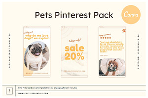 Pets Pinterest Pins Canva Templates