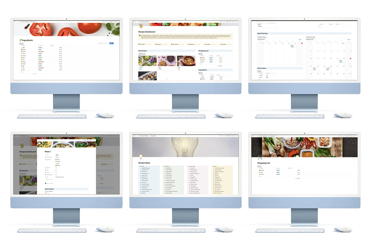 Recipe Dashboard Notion Template, a Templates & Theme by KristinaK3 (Photo 3 of 3)