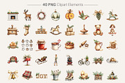 Vintage Farmhouse Christmas Clipart, an Illustration by Artnoy (Thumbnail 2 of 8)