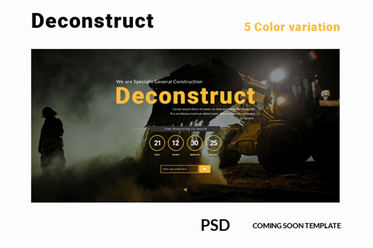 Deconstruct Coming Soon template, a Templates & Theme by Kayytechin Shop (Photo 2 of 5)