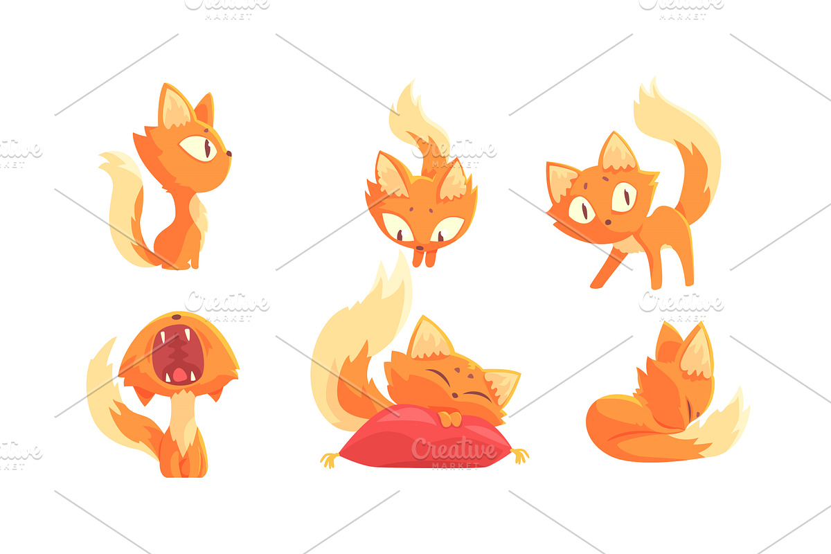 Cute Red and Ginger Cartoon Cat, an Animal Illustration by TopVectors