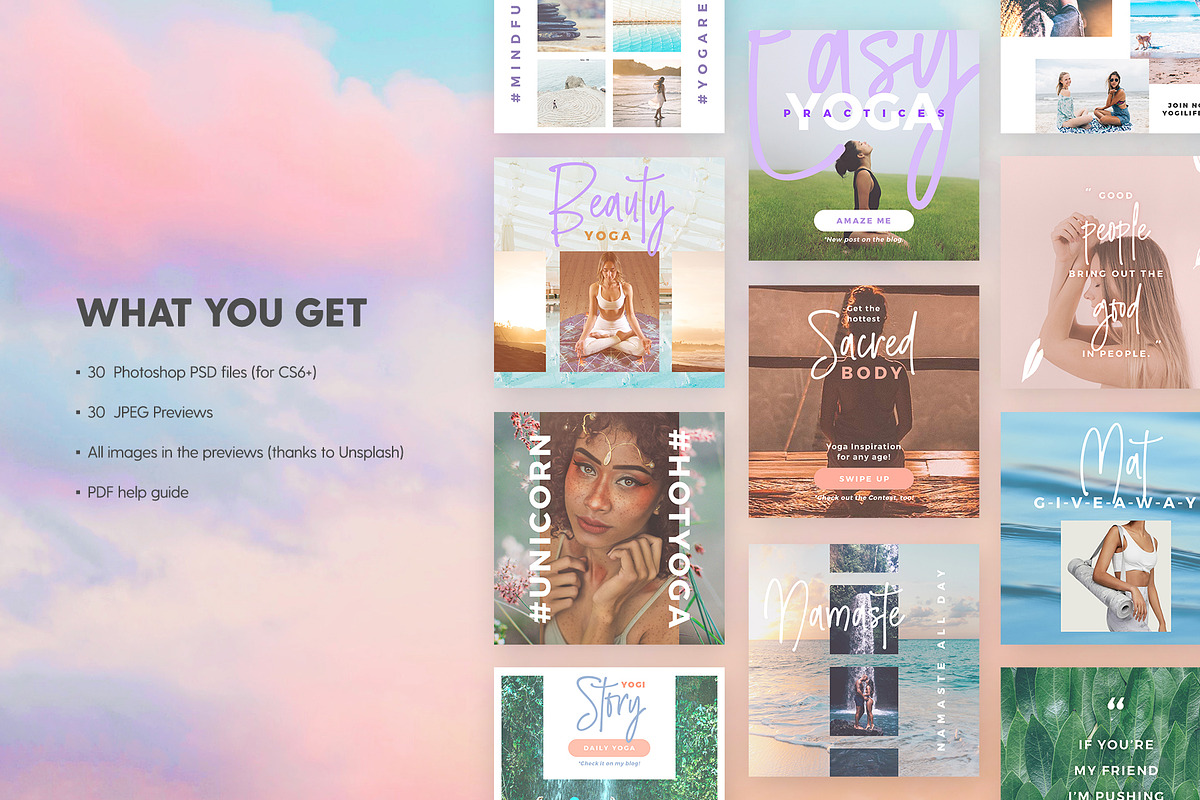 Unicorn Yoga - Social Pack, a Social Media Template by The Wedding Shop (Photo 2 of 6)