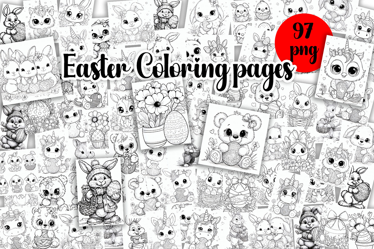 Cute animals |Easter Coloring, an Animal Illustration by ElenazlataArt (Photo 1 of 5)