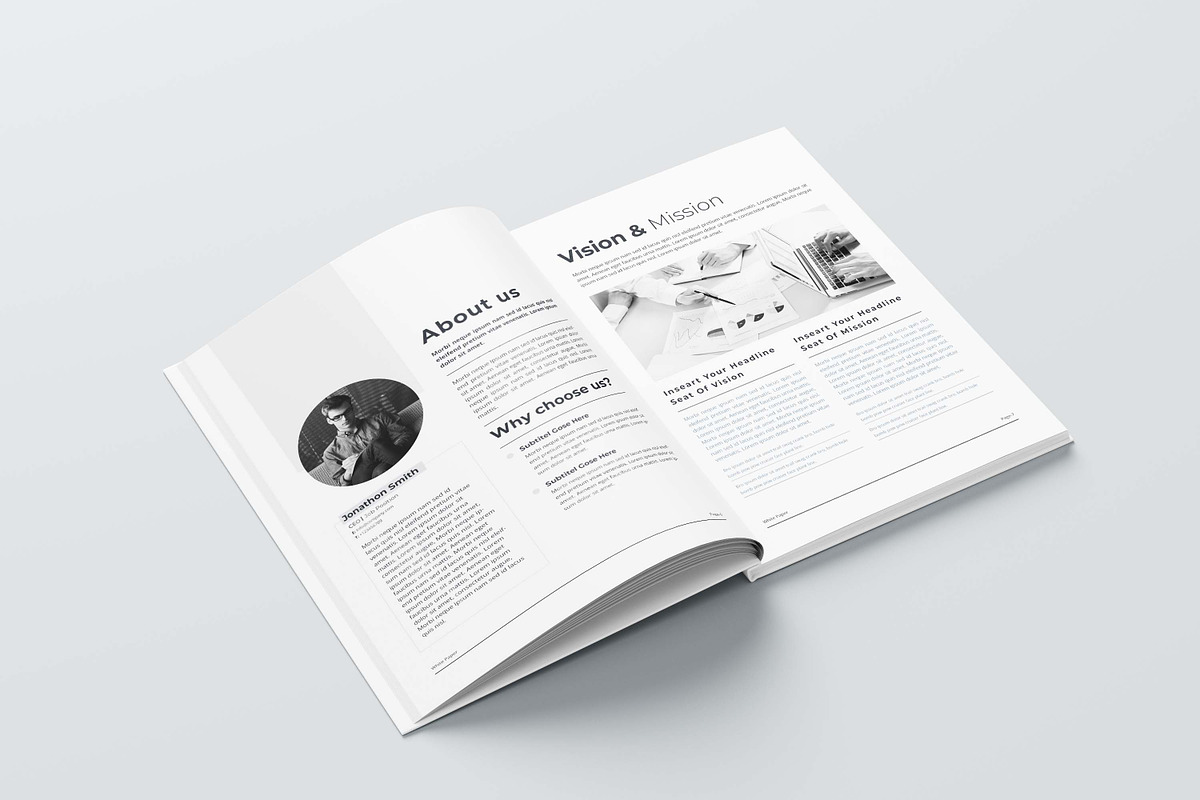 White Paper | MS Word & Canva, a Brochure Template by obayes (Photo 10 of 18)