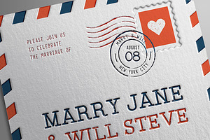 Airmail Wedding Invitation