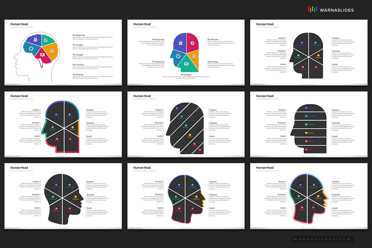 Human Head PowerPoint Templates, a Presentation Template by Warna Works (Photo 9 of 20)