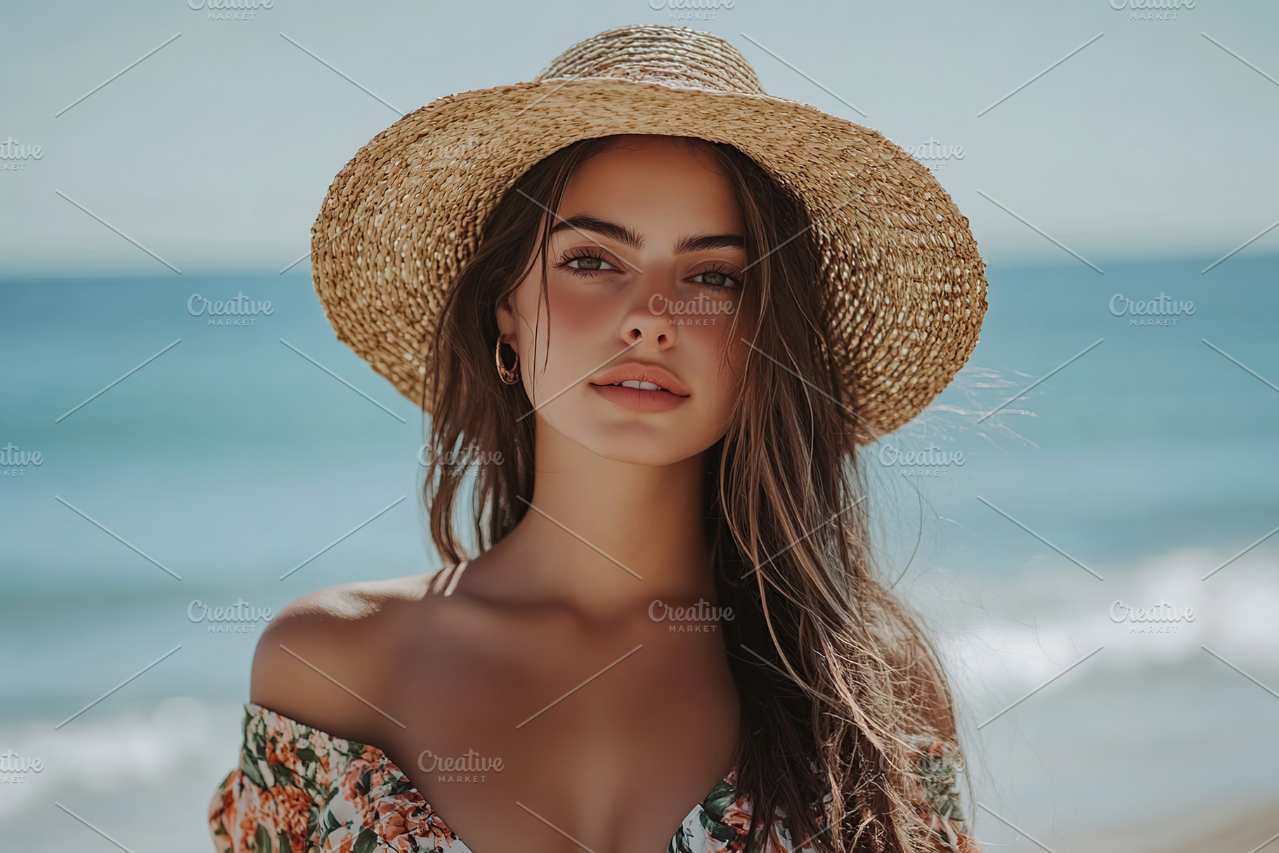Woman enjoying a summer stroll along a serene ocean beach under a clear blue sk, a Person Photo by AlyaAnd