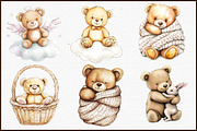 Nursery Clipart Cute Teddy Bear Clip, an Illustration by Sublimation Artist (Thumbnail 3 of 6)
