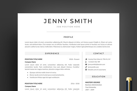 Resume Template Word Modern Clean CV