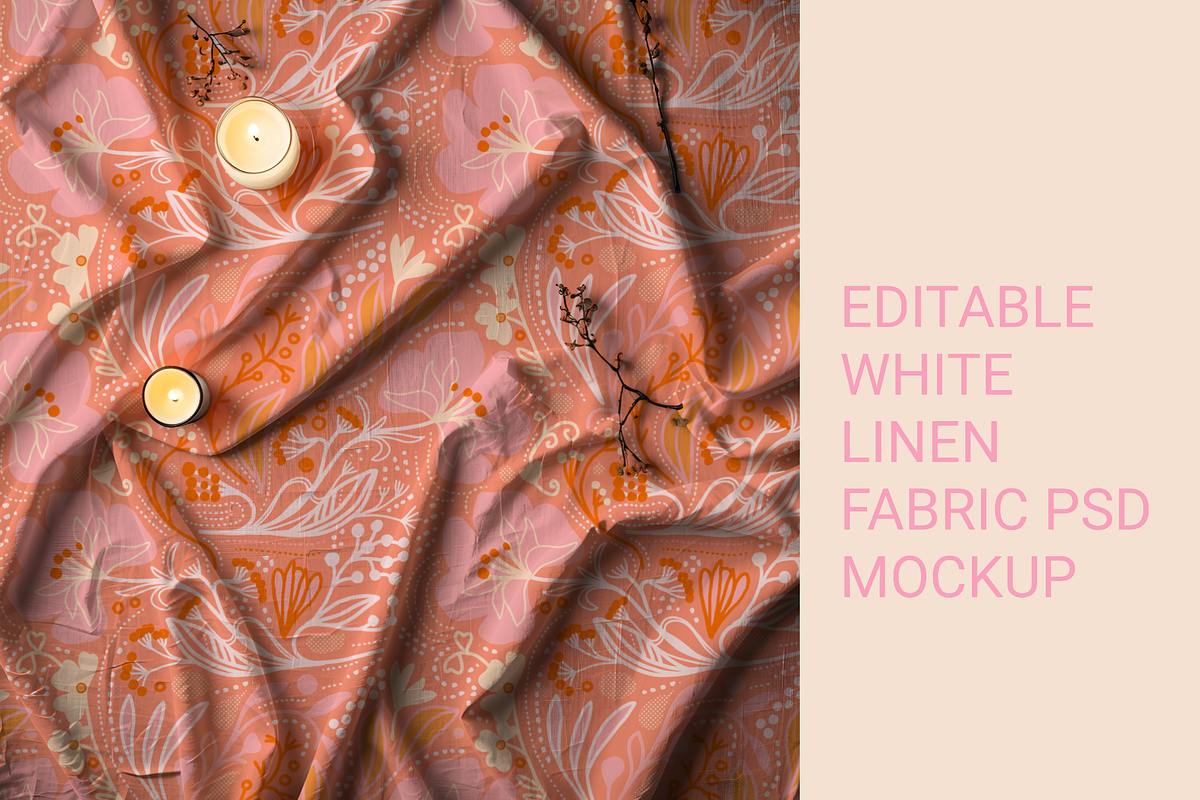 White Linen Fabric Psd mockup, a Shirt Mockup by jenartstudio