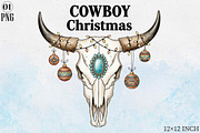 Bull Skull Cowboy Christmas Sublimat, a Graphic by Libby Wishes (Thumbnail 1 of 6)