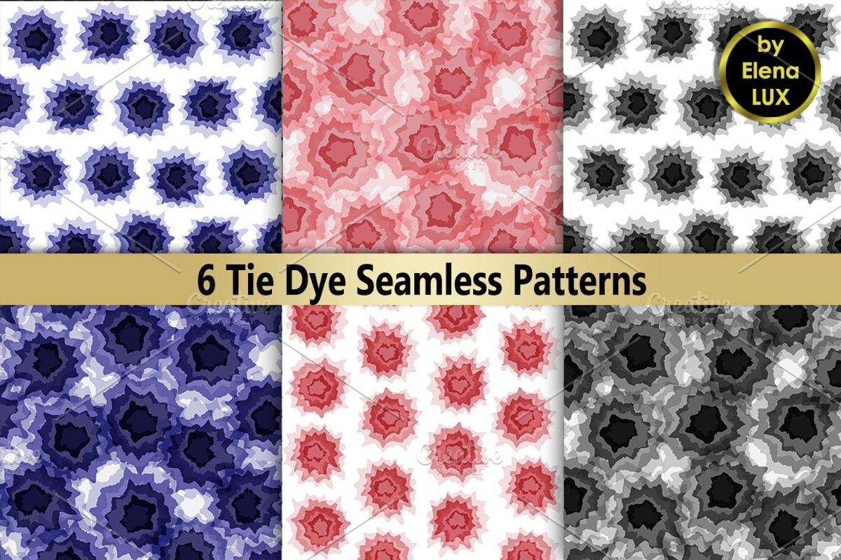 Tie dye Seamless Set, a Pattern Graphic by Elena Lux