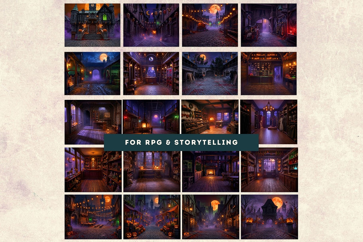 100 Halloween RPG Backdrops, a Seasonal Illustration by ThatsDesignArt (Photo 12 of 19)