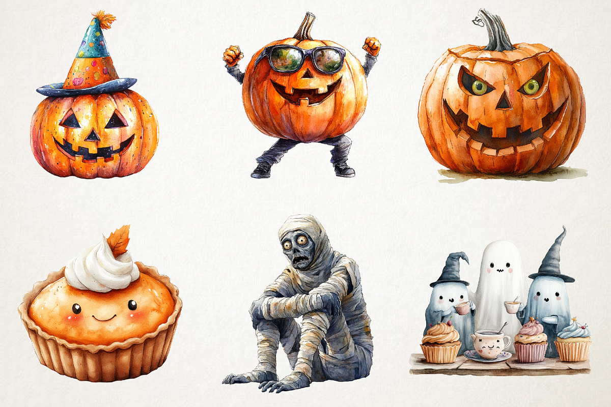 Halloween Clipart Mega Bundle PNG, an Illustration by RobertsArt (Photo 3 of 7)