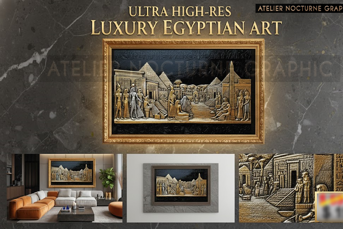 12K Egyptian Gold Relief - Ultra HD, a Texture Graphic by Atelier Nocturne Graphic (Photo 2 of 4)
