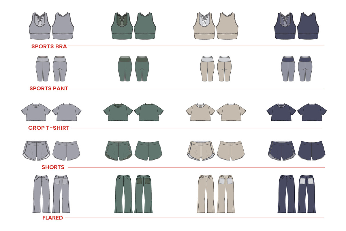 Womenswear Vector Mockup Bundle, an Apparel Mockup by S.i. Graphics® (Photo 3 of 9)