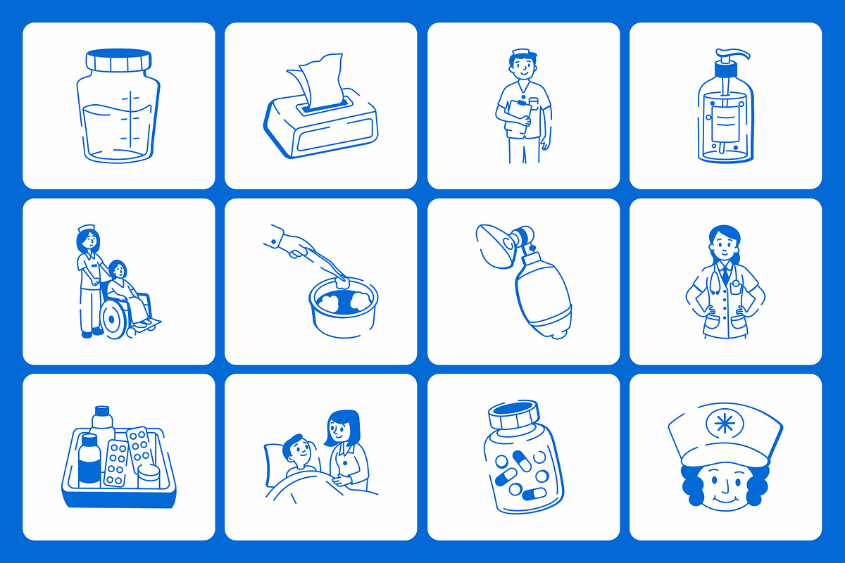 Animated Nursing Doodles Icons, an Outline Icon by Vectors Market (Photo 3 of 4)