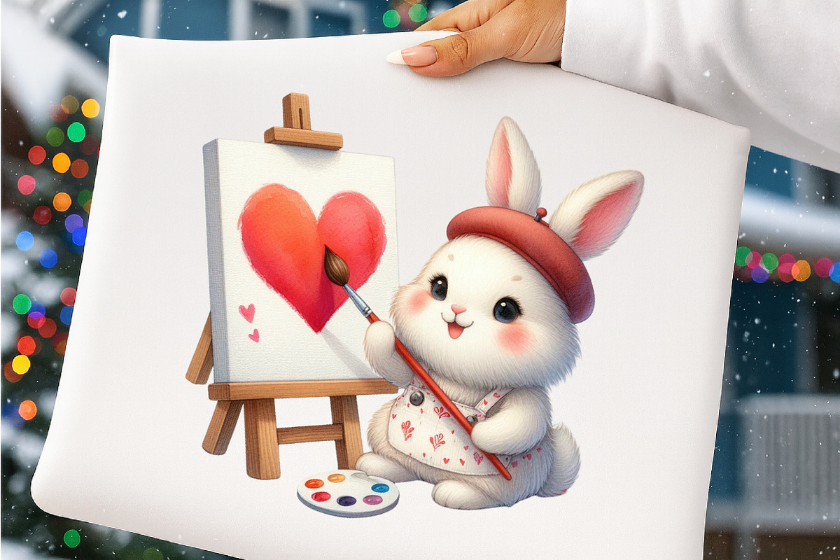 Valentine Bunny Clipart Bundle, an Illustration by SinaCreation (Photo 9 of 11)