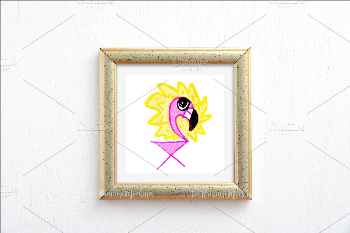 Gold frame square mockup template, a Print Template by Leo Flo Mockups (Photo 2 of 5)