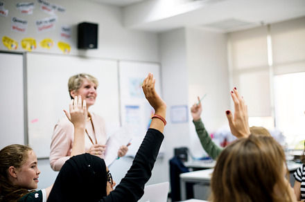 Students in school, a Photo by rawpixel