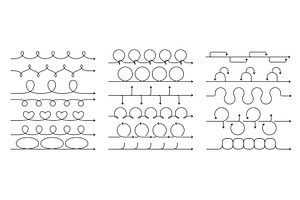 Linear Roadmap Arrows. Line Art