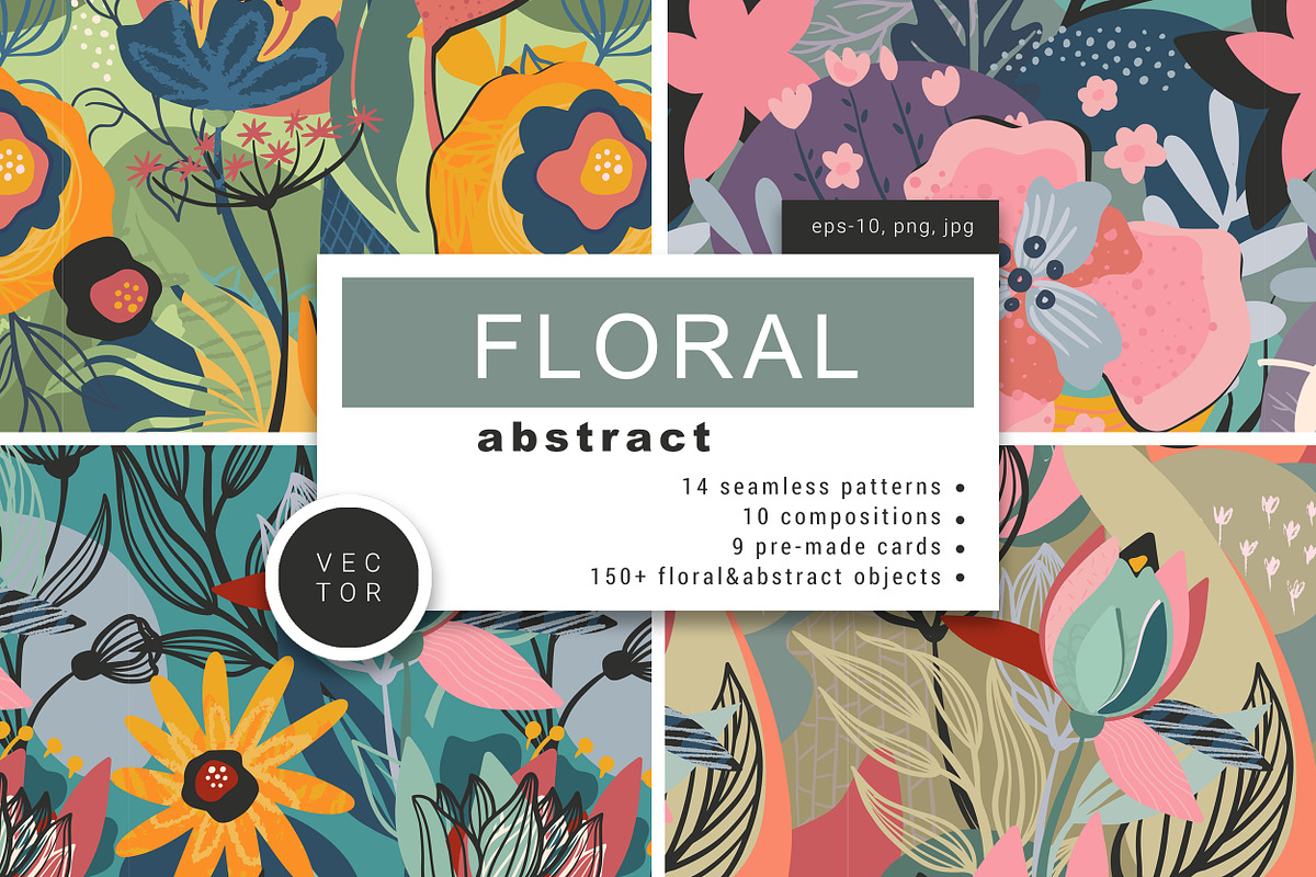 Large vector bundle. Floral Abstract, a Pattern Graphic by Molly art (Photo 31 of 48)