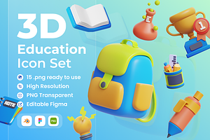 Education 3D Illustration