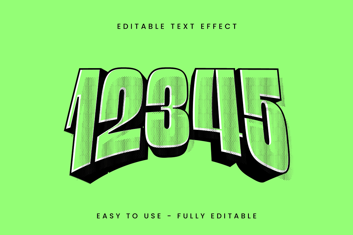 Comic Halftone 3D Text Effect preview 2