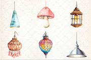 Hanging Light Watercolor Clipart, an Illustration by Rose Art (Thumbnail 4 of 4)