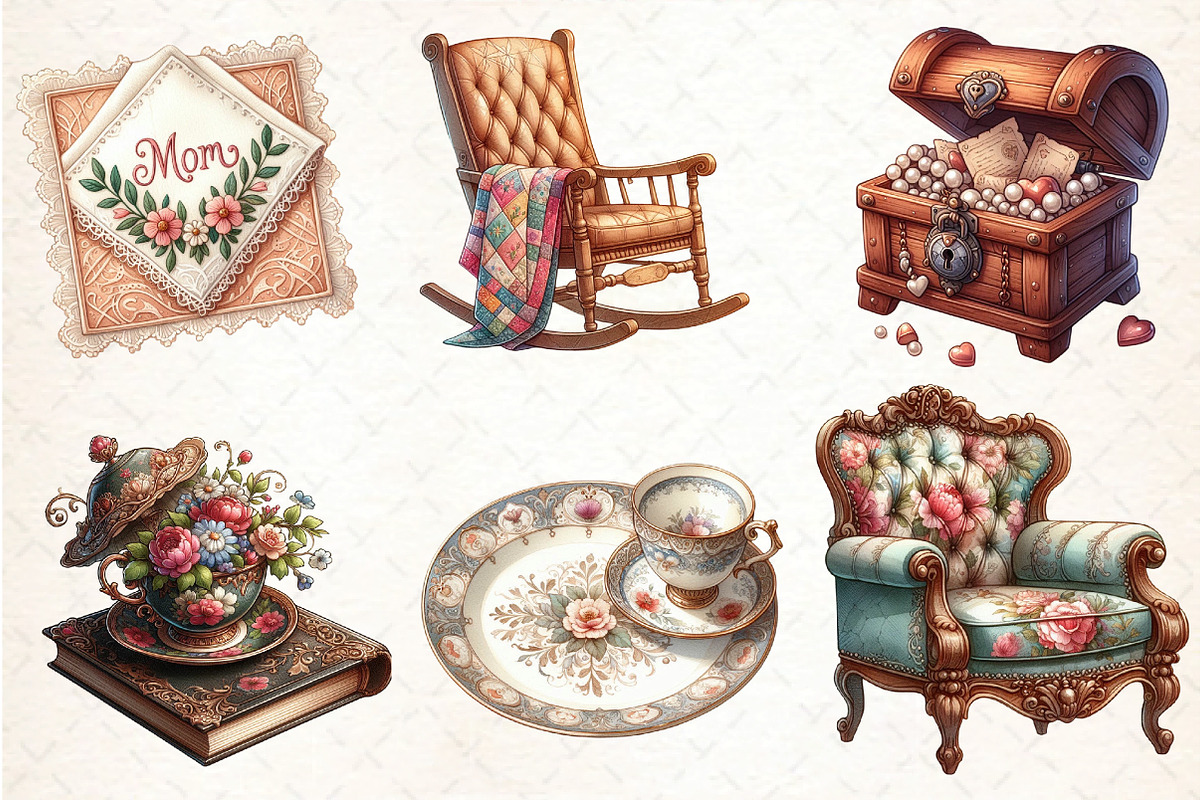 Antique Mothers Day Clipart, an Illustration by DreamCafeArt (Photo 2 of 6)