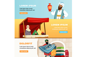 Asian market banners, turkish, an Illustration by Multigon