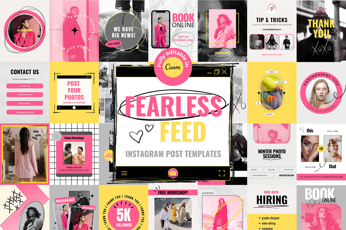 Fearless Feed Instagram Posts, a Social Media Template by Hell Yeah Designs (Photo 1 of 8)