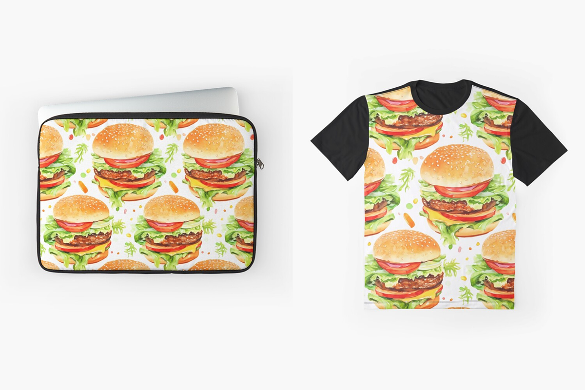Burger pattern, a Pattern Graphic by AlexandraTret (Photo 3 of 3)