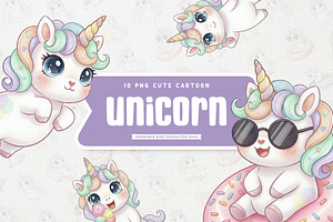 Sweet Unicorn Charming Cartoon, an Animal Illustration by Gohsantosa
