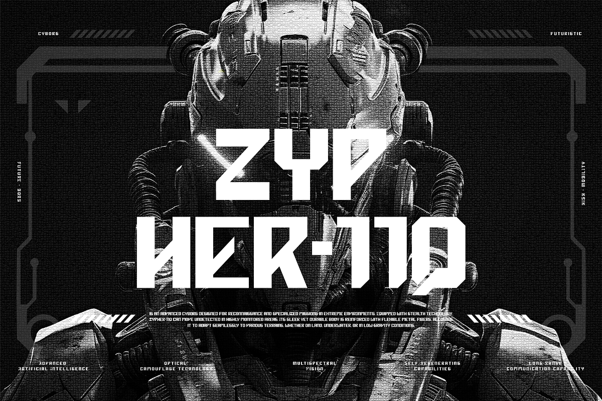 VB Aventor - Futuristic Font, a Sans Serif Font by VALIANTBROTHA (Photo 4 of 10)