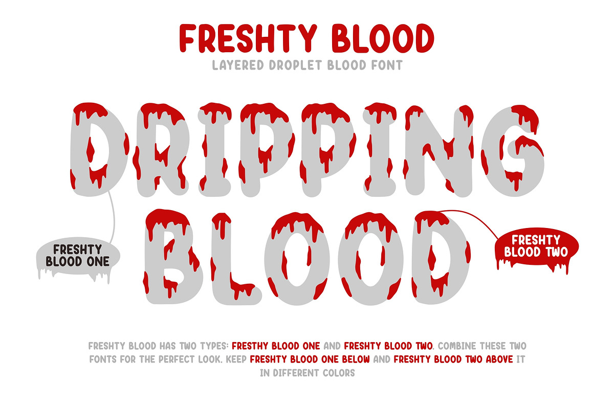 Freshty Blood - Layered Droplet, a Font by Good Java Studio (Photo 5 of 8)
