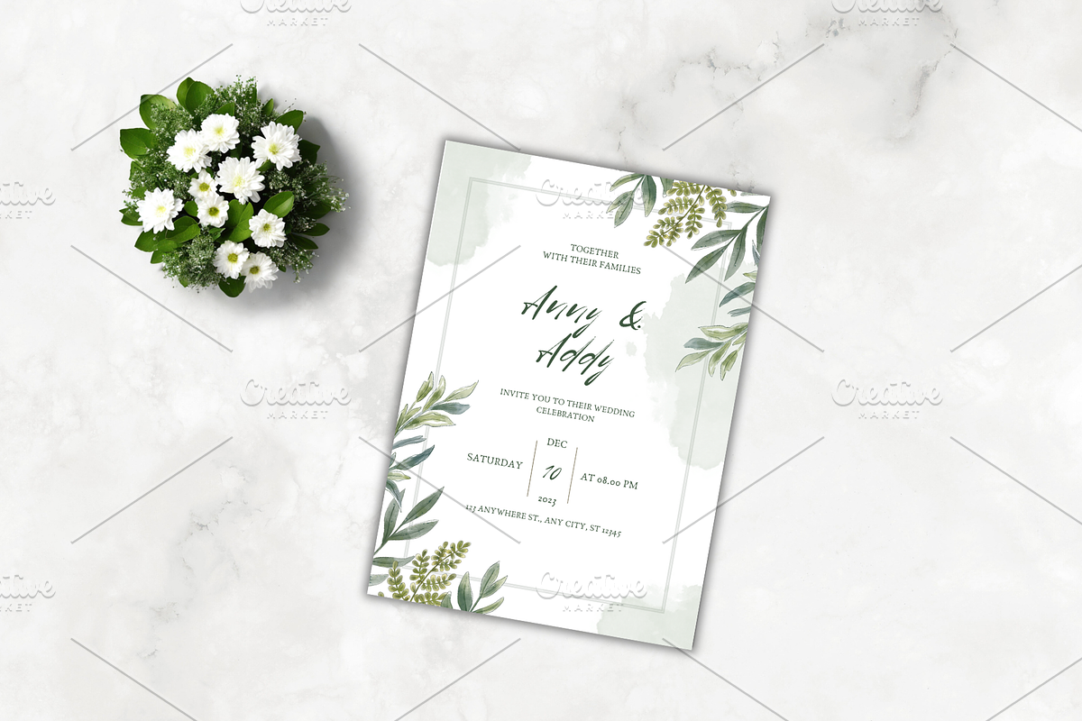 Green Leafy Wedding Templates, a Templates & Theme by TheSimplySereneShop (Photo 2 of 4)
