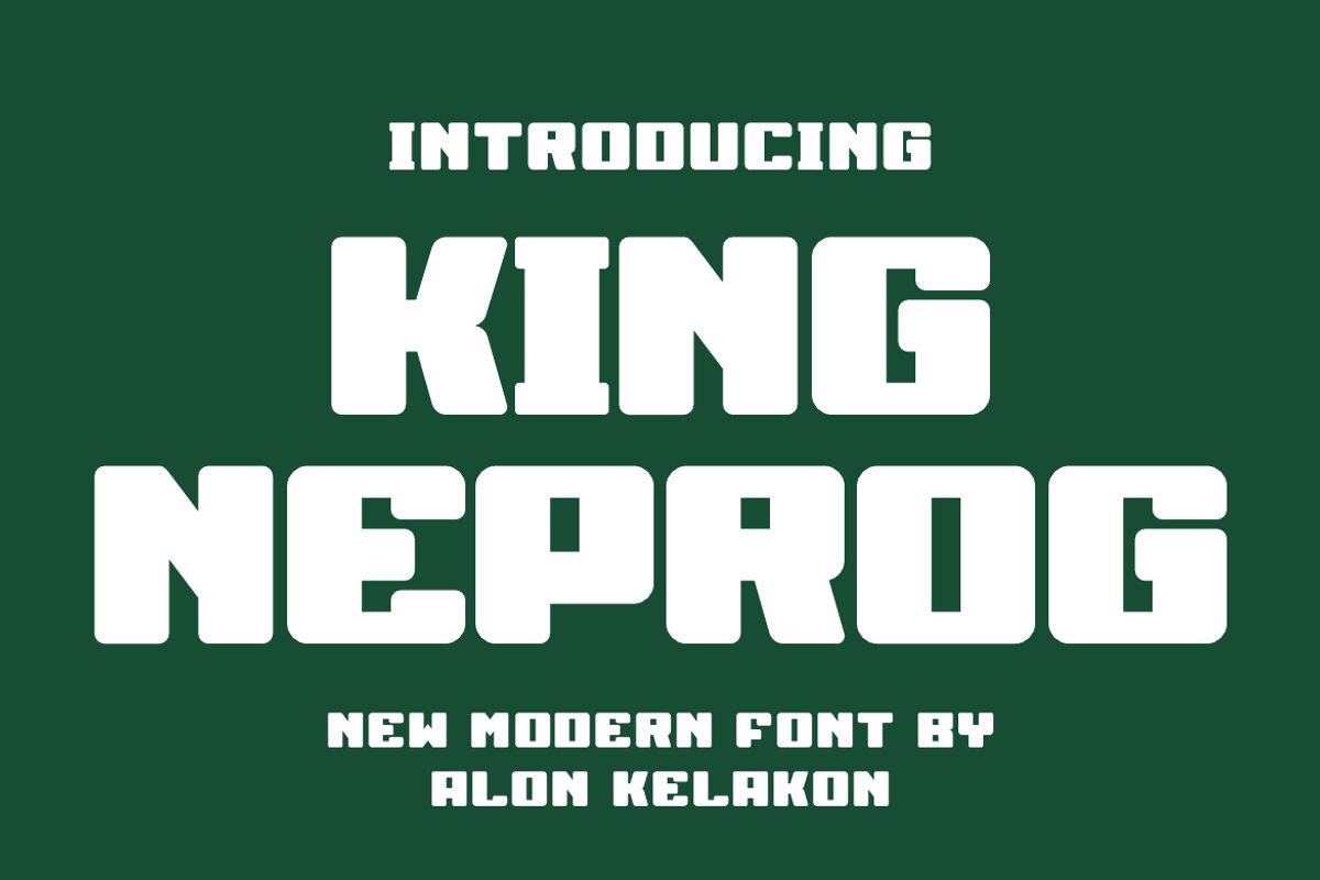 King Neprog, a Sans Serif Font by alon kelakon (Photo 1 of 4)