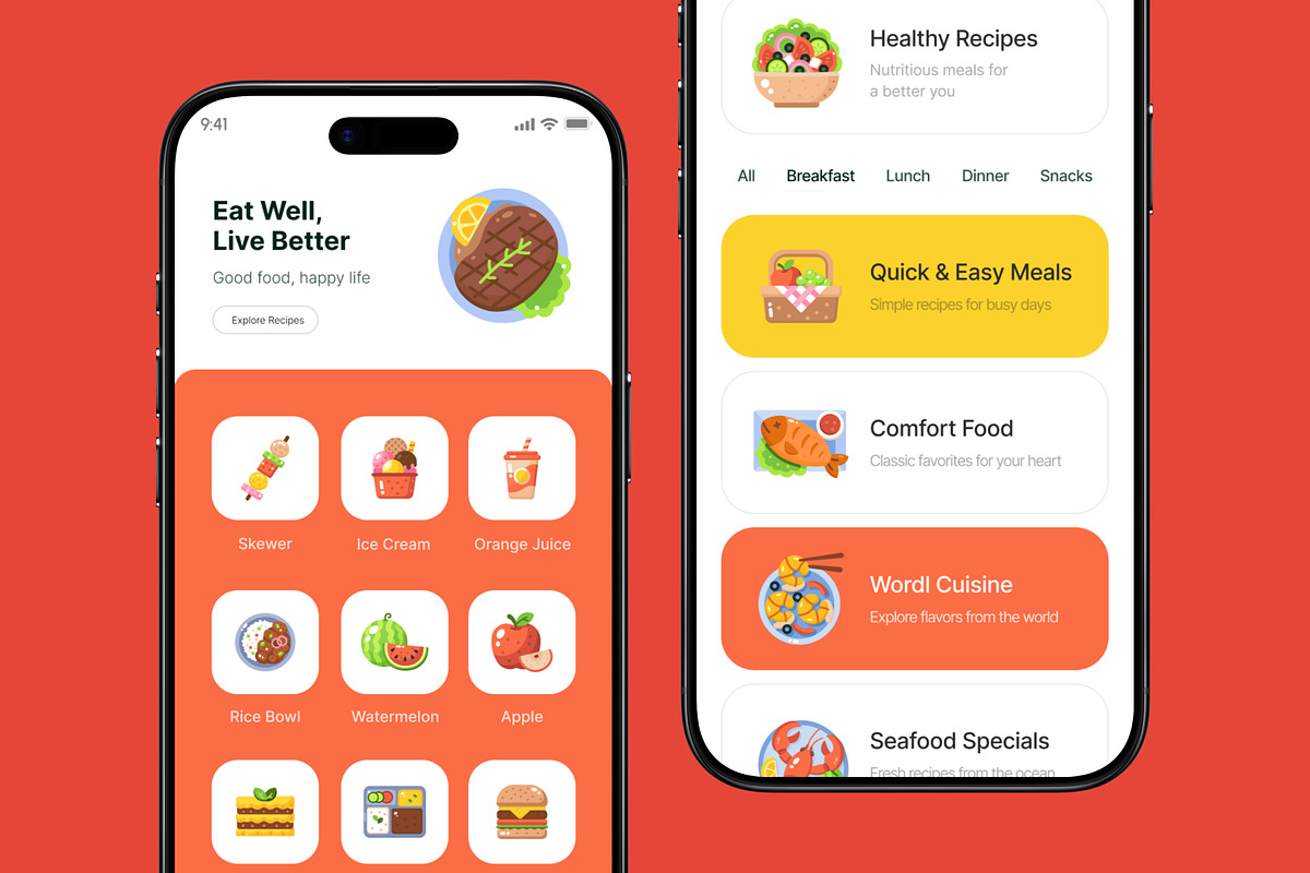 100 Food Flat Icons, an Emoji Icon by Prosymbols (Photo 5 of 11)