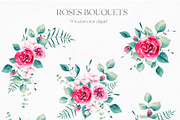 Watercolor Pink Roses Collection, an Illustration by YuliyaArtGarden (Thumbnail 3 of 10)