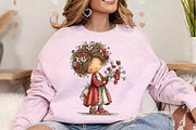 Watercolor Coquette Farm Girl PNG, a Seasonal Illustration by Canvas Craft (Thumbnail 4 of 5)