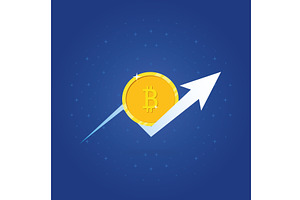 Bitcoin growth concept, a Finance Illustration by Vector Creator